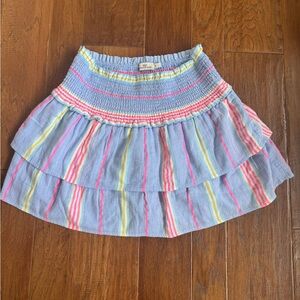 Vineyard Vines Colorful Blue Smock Striped Skirt Women's Size Large Like New